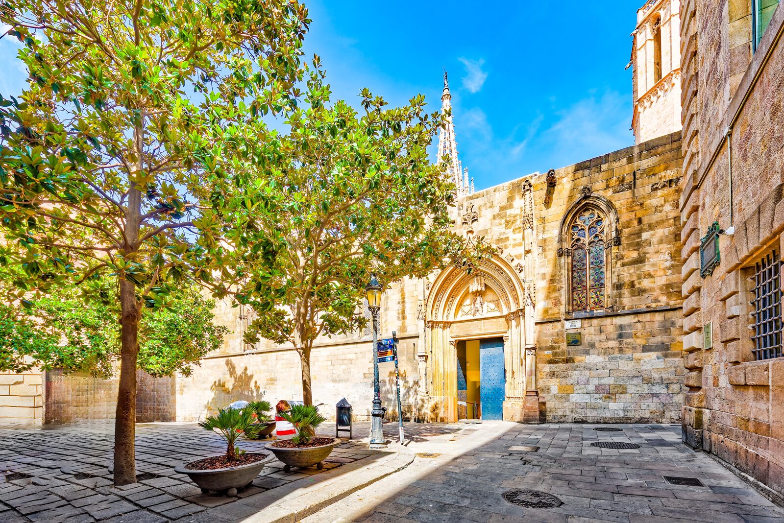 The Bishop's Bridge over a medieval lane in Barcelona's Gothic Quarter